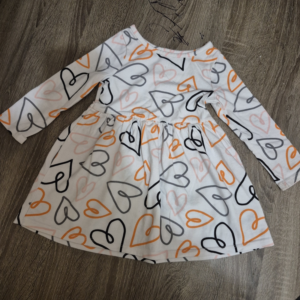 Cat & Jack White Dress with Heart Patterns